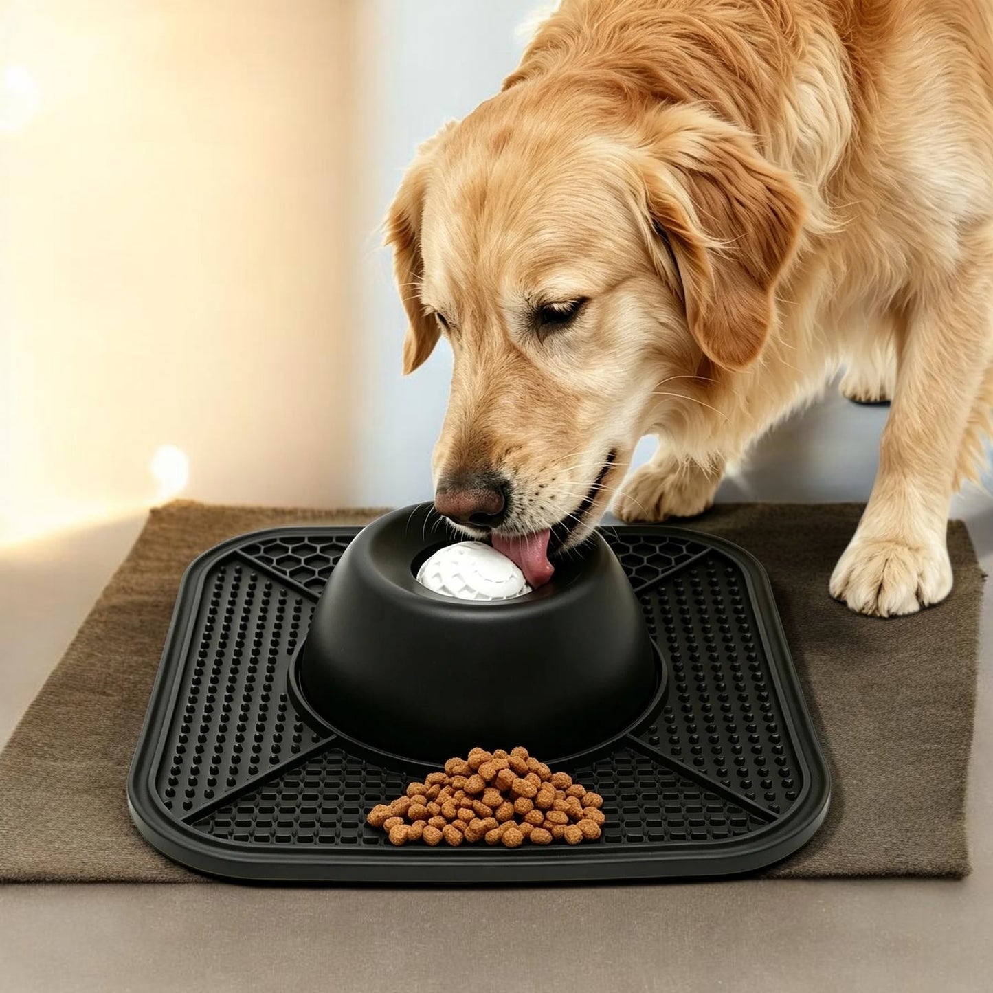 The PawHaus™ Calm Feeder Bowl/Mat Combo